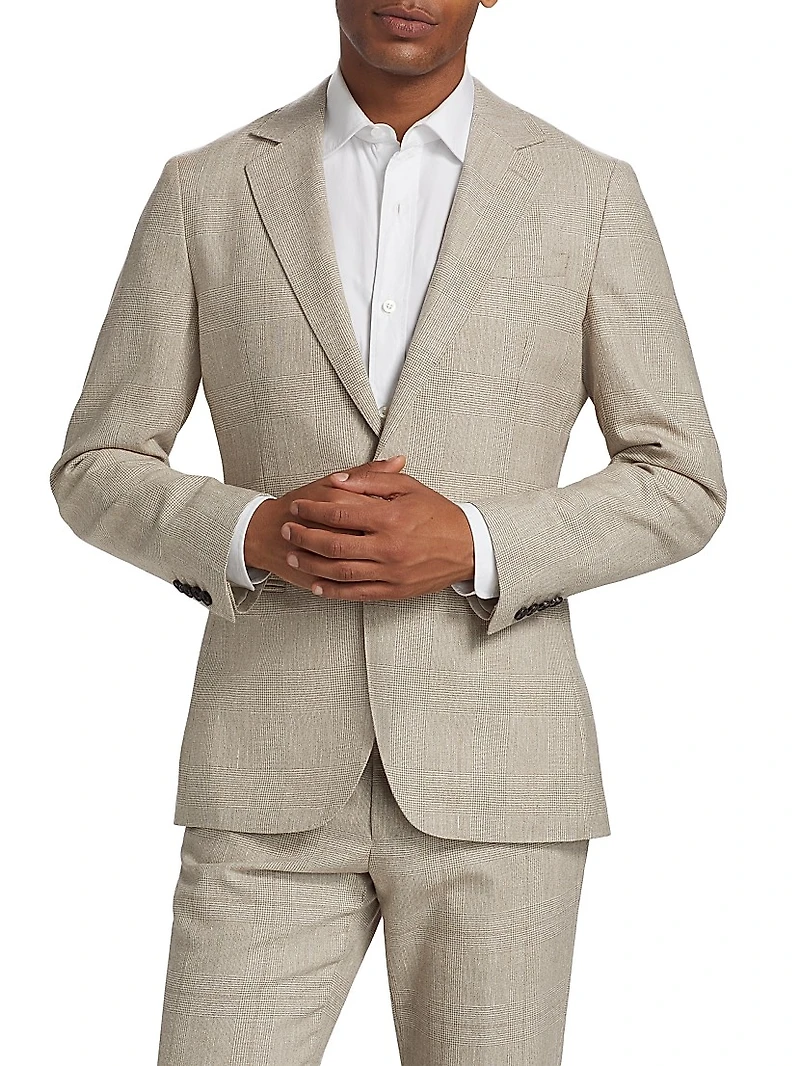 Elliot Wool-Linen Single-Breasted Blazer