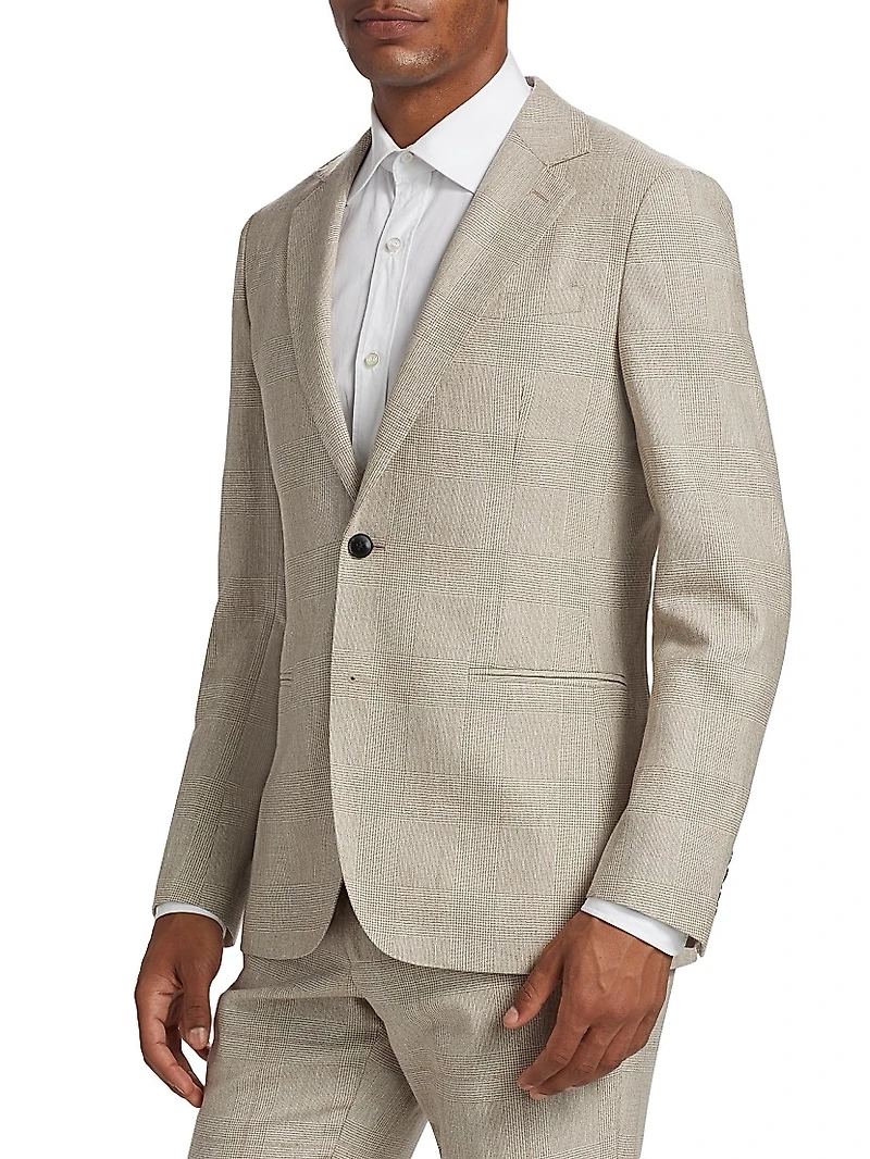 Elliot Wool-Linen Single-Breasted Blazer