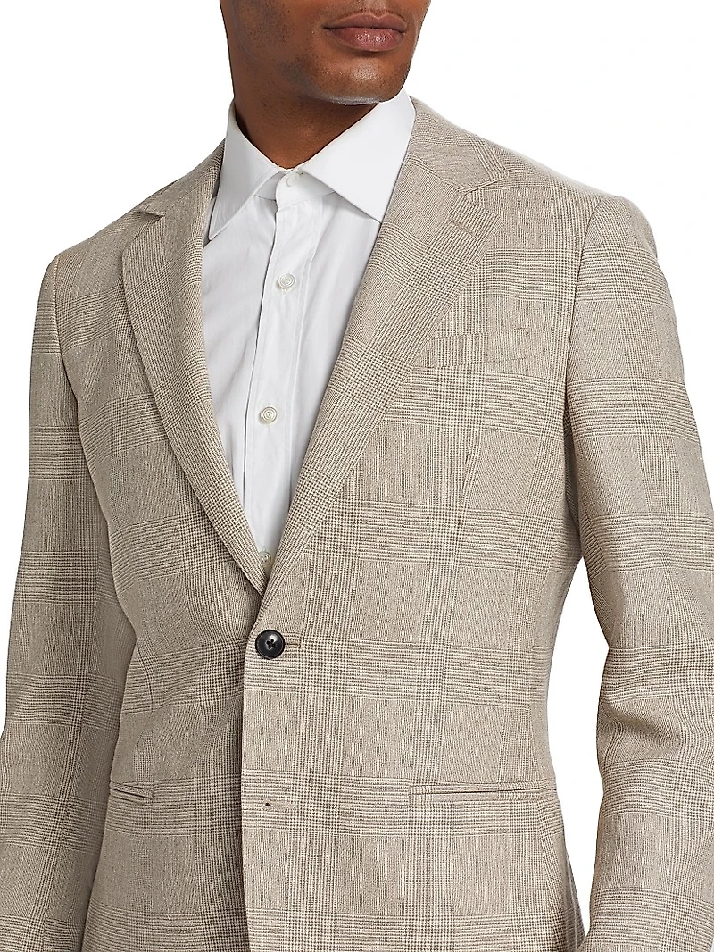 Elliot Wool-Linen Single-Breasted Blazer