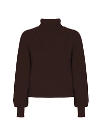 Heavy Cozy Rib-Knit Turtleneck Sweater