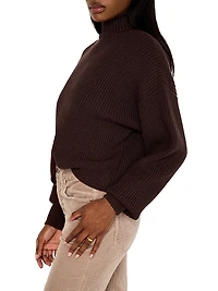 Heavy Cozy Rib-Knit Turtleneck Sweater