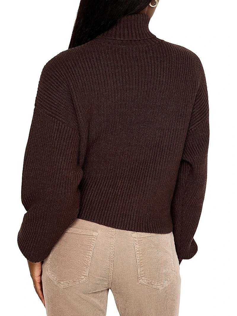 Heavy Cozy Rib-Knit Turtleneck Sweater