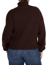 Heavy Cozy Rib-Knit Turtleneck Sweater