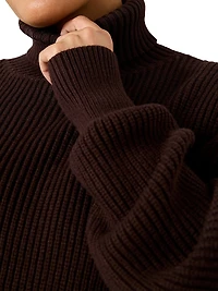 Heavy Cozy Rib-Knit Turtleneck Sweater