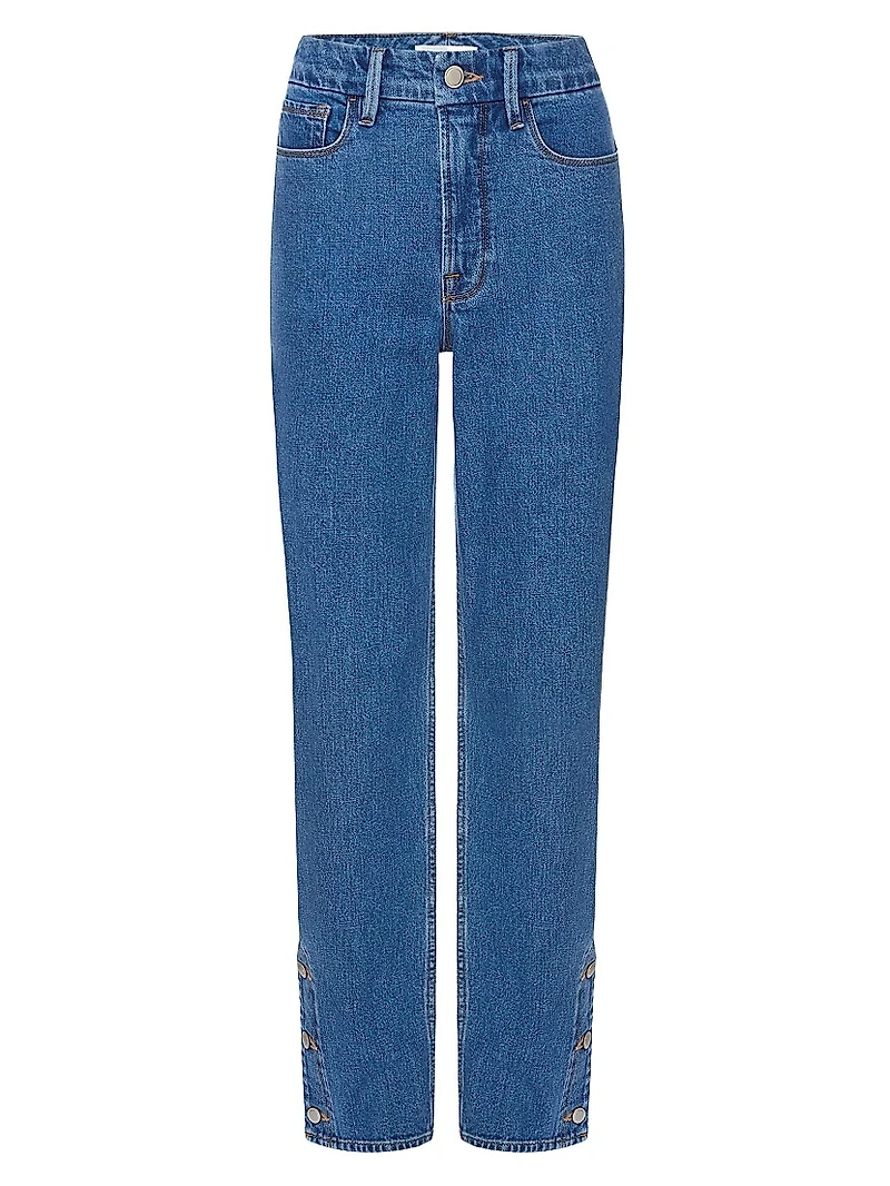 Good Icon Mid-Rise Stretch Button-Hem Jeans
