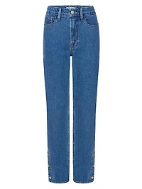 Good Icon Mid-Rise Stretch Button-Hem Jeans