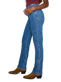 Good Icon Mid-Rise Stretch Button-Hem Jeans