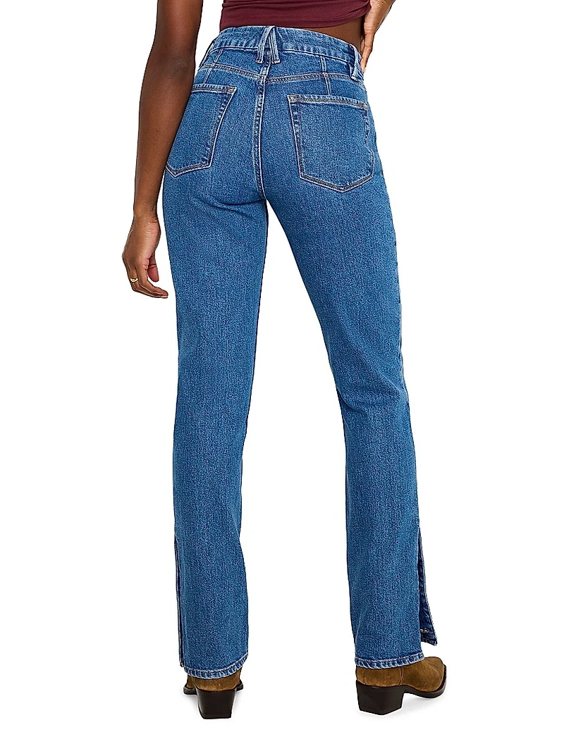 Good Icon Mid-Rise Stretch Button-Hem Jeans