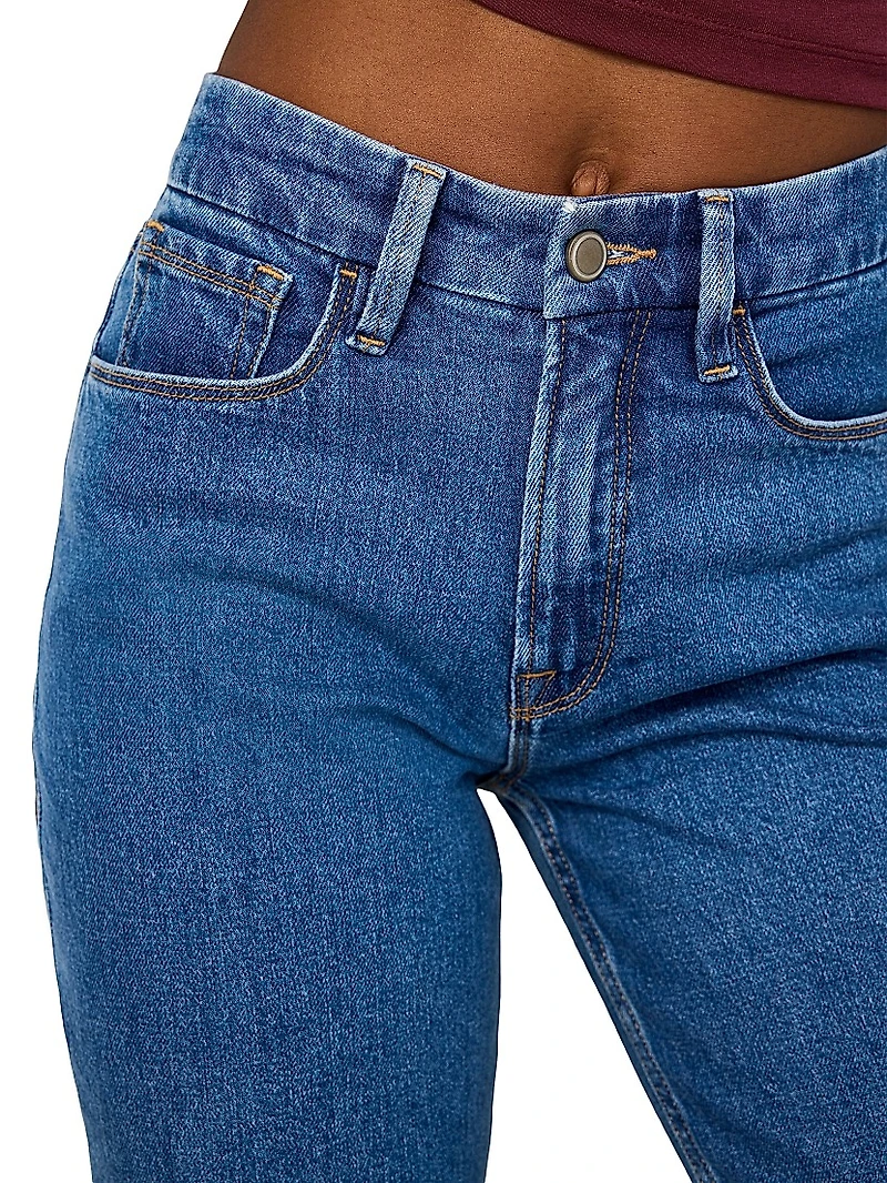 Good Icon Mid-Rise Stretch Button-Hem Jeans