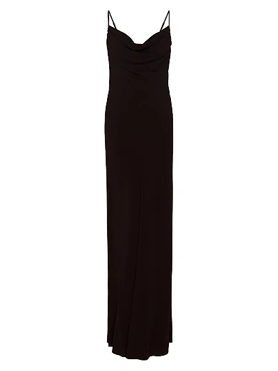 Chiffon Bias-Cut Maxi Dress