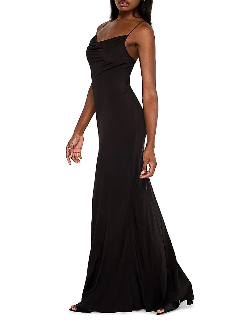 Chiffon Bias-Cut Maxi Dress