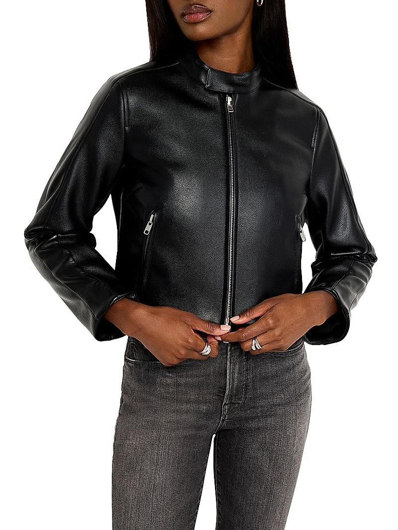 Faux Leather Moto Jacket
