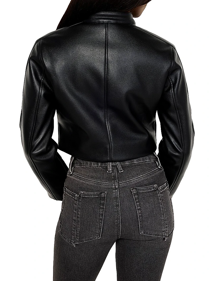 Faux Leather Moto Jacket