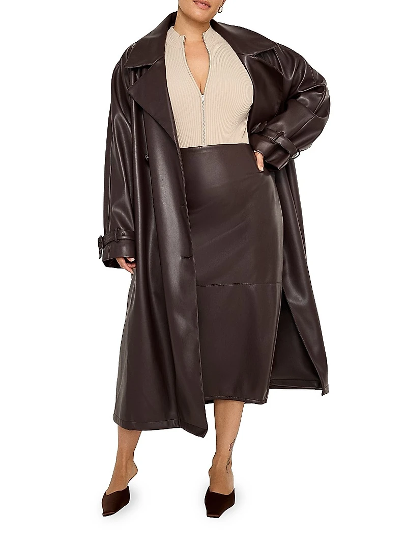 Better Than Leather Midi-Skirt