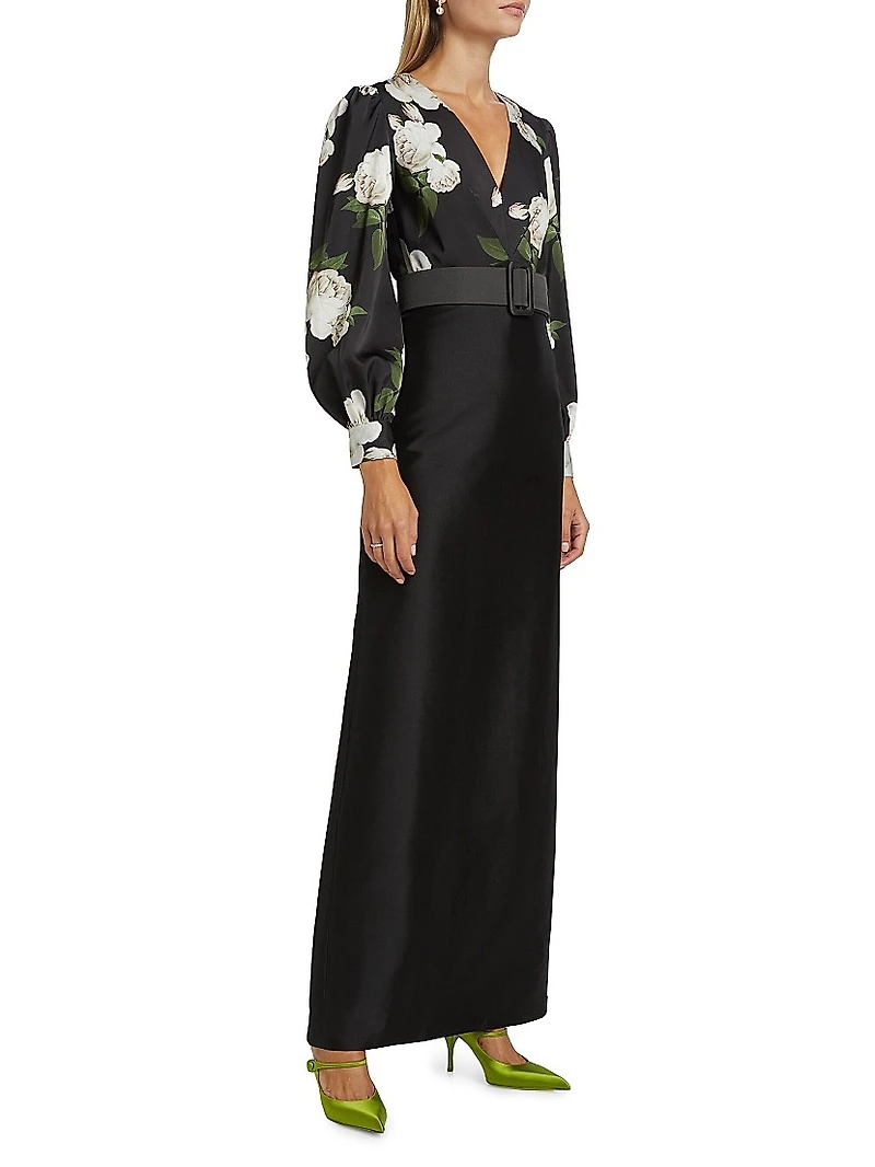 Schylor Floral Satin Gown