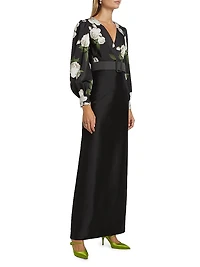 Schylor Floral Satin Gown