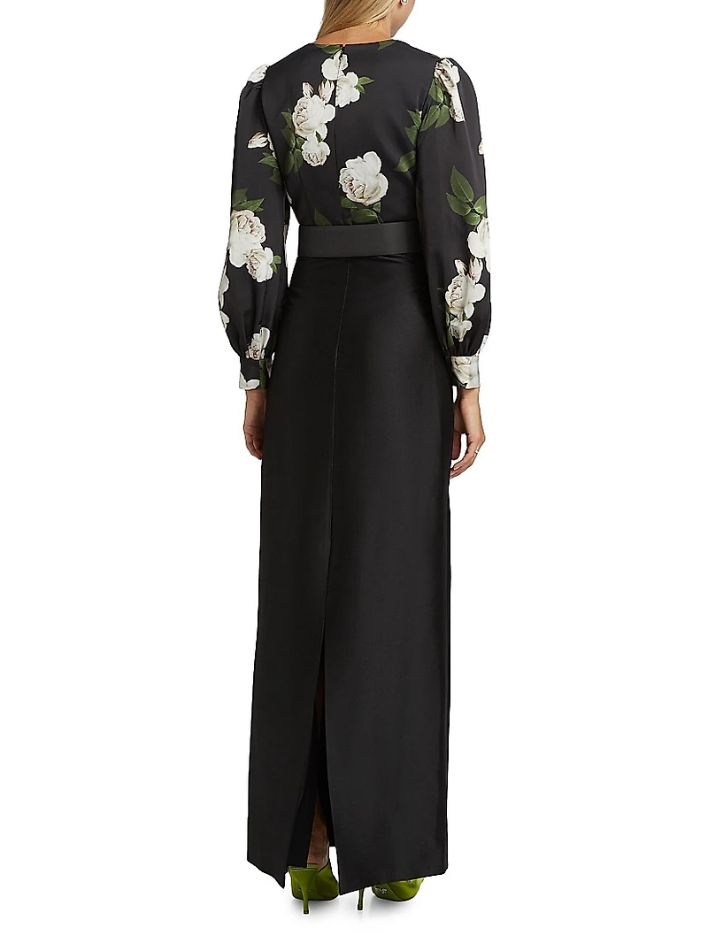 Schylor Floral Satin Gown