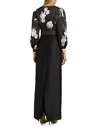 Schylor Floral Satin Gown