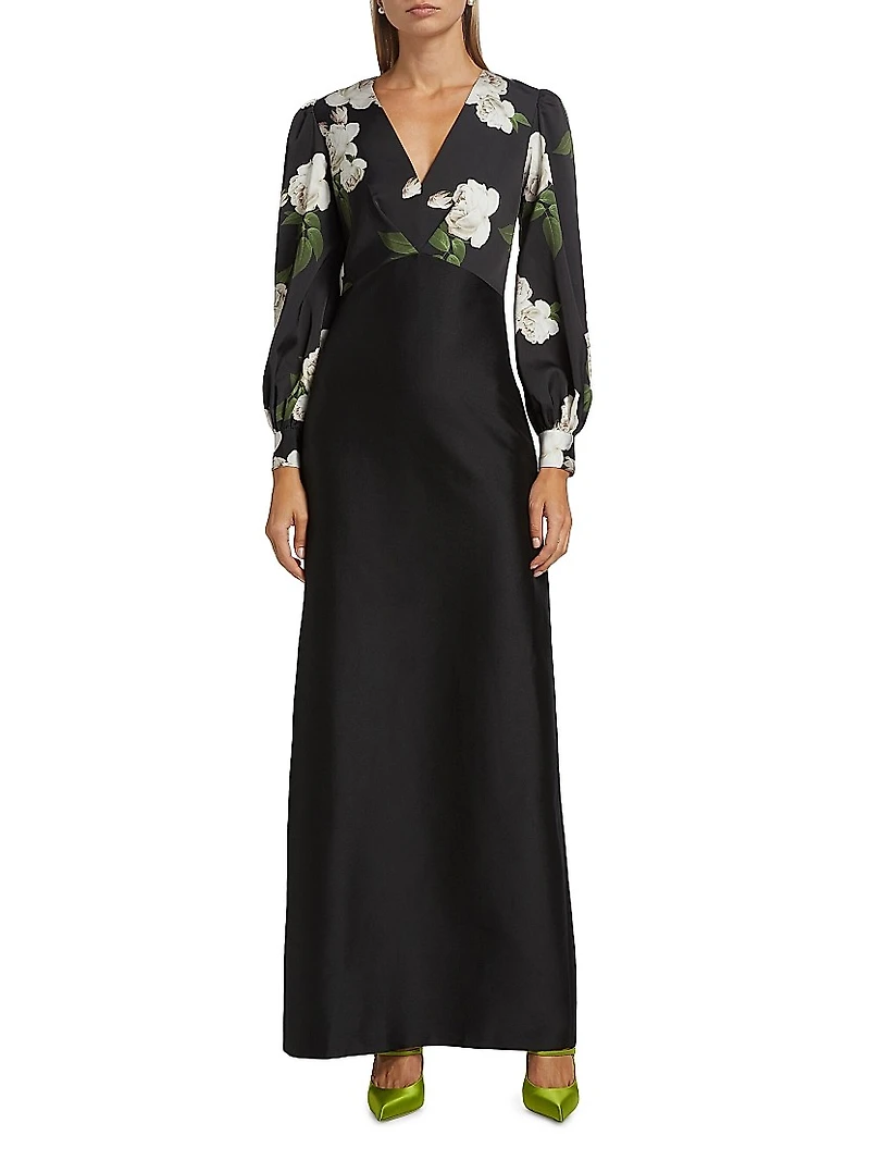 Schylor Floral Satin Gown