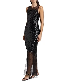 Candida Sequined Tulle Gown