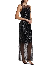 Candida Sequined Tulle Gown