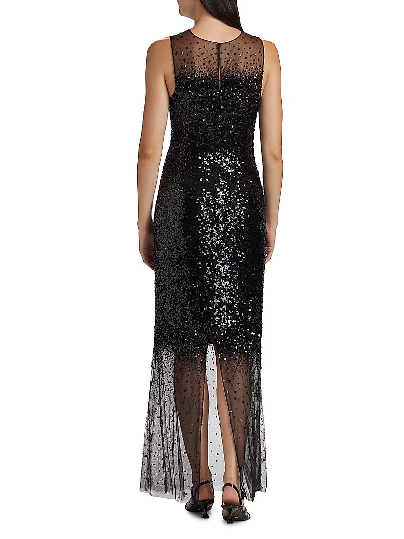 Candida Sequined Tulle Gown