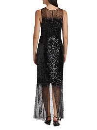 Candida Sequined Tulle Gown