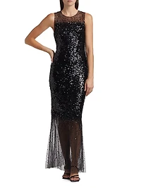 Candida Sequined Tulle Gown