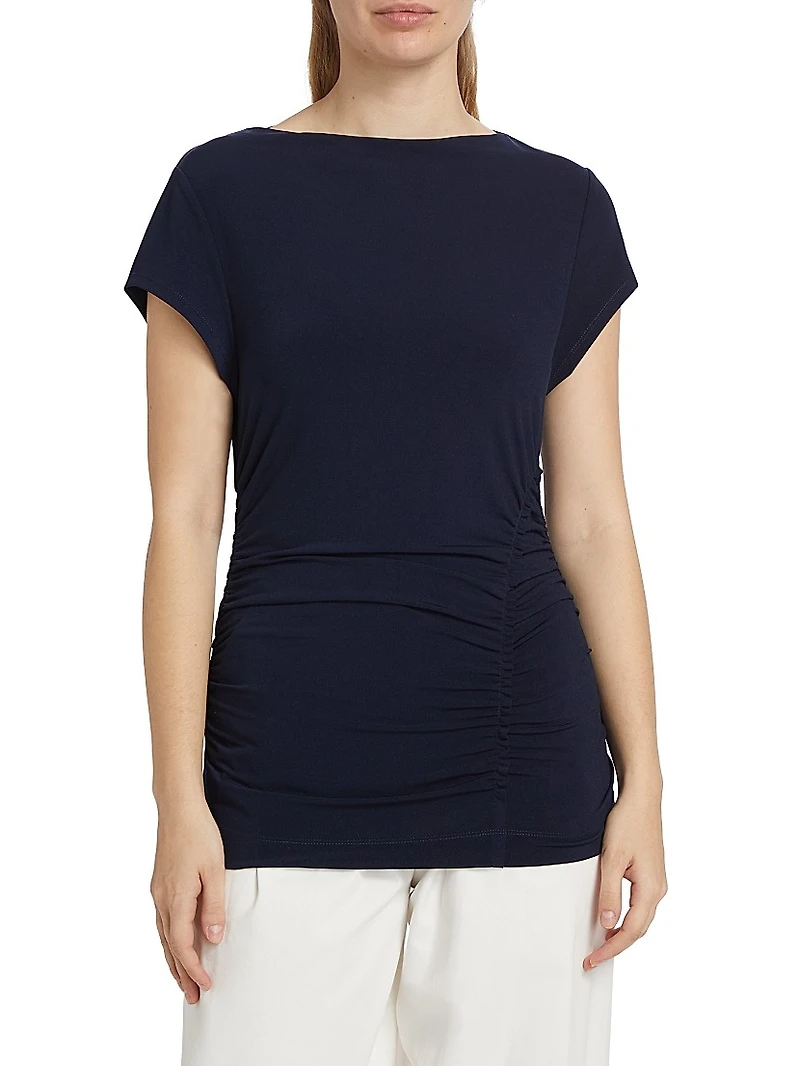Mima Short-Sleeve Ruched Top