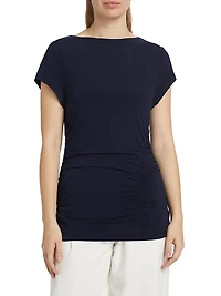 Mima Short-Sleeve Ruched Top