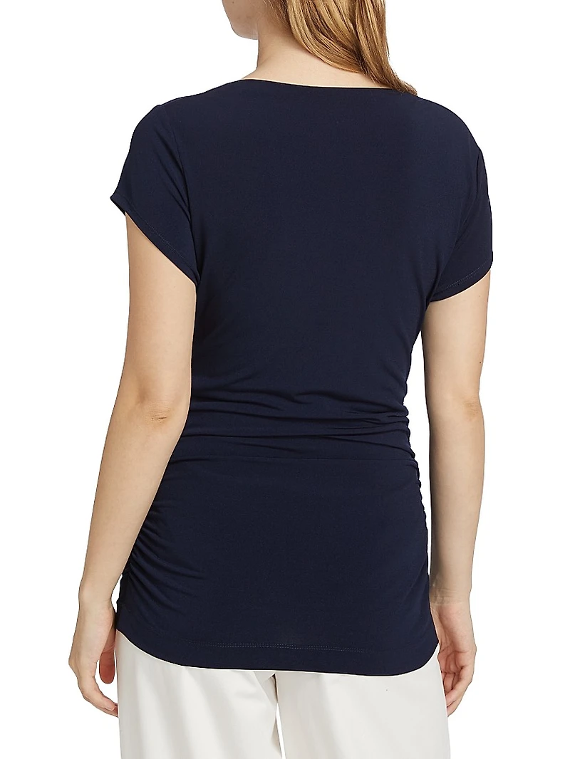 Mima Short-Sleeve Ruched Top