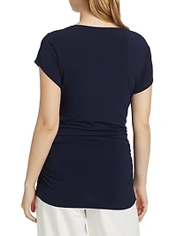 Mima Short-Sleeve Ruched Top