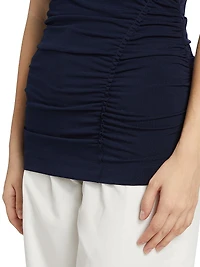 Mima Short-Sleeve Ruched Top