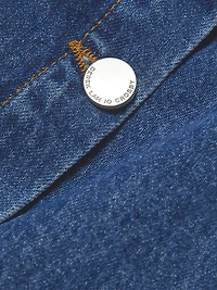 Nova Button-Front Denim Penil Skirt