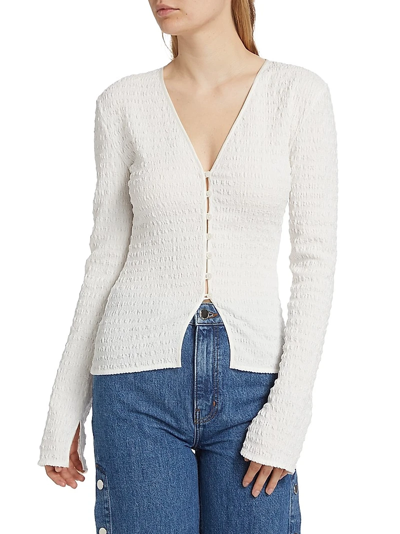 Esmee Long-Sleeve Smocked Top