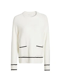 Contrast-Trim Crewneck Sweater