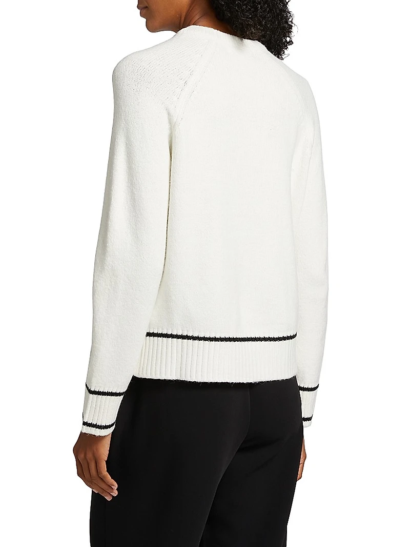 Contrast-Trim Crewneck Sweater