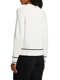 Contrast-Trim Crewneck Sweater