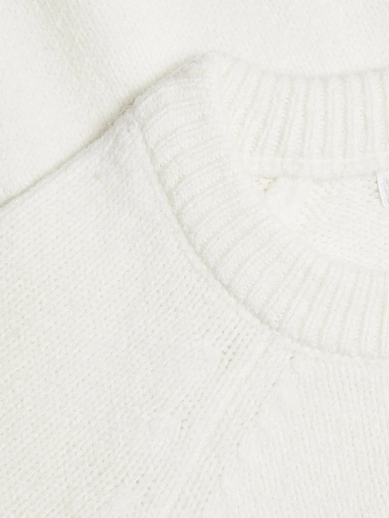 Contrast-Trim Crewneck Sweater