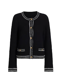 Contrast-Trim Cardigan