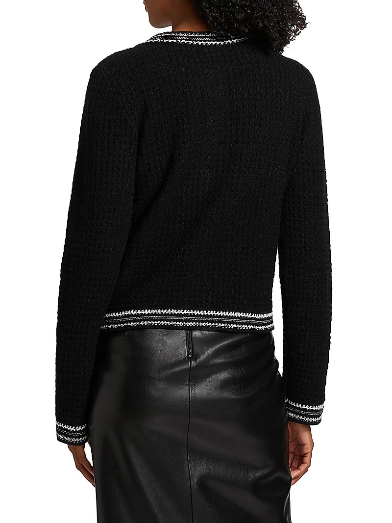 Contrast-Trim Cardigan
