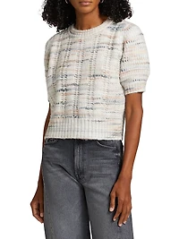 Short-Sleeve Blouson Sweater