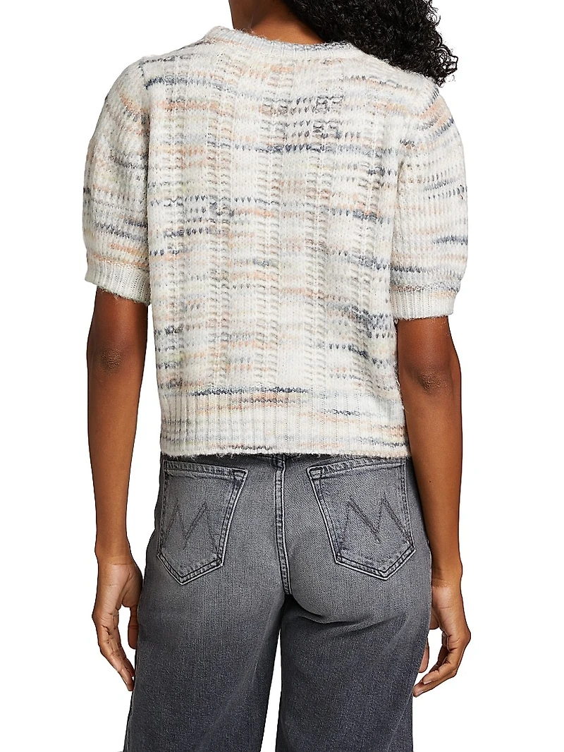 Short-Sleeve Blouson Sweater