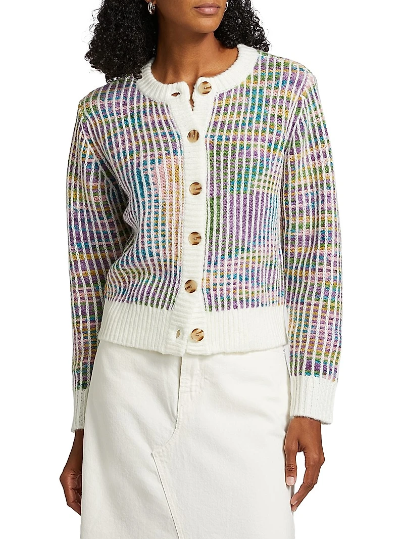Space-Dyed Crewneck Cardigan
