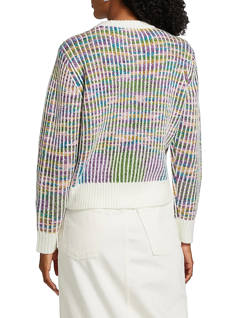 Space-Dyed Crewneck Cardigan