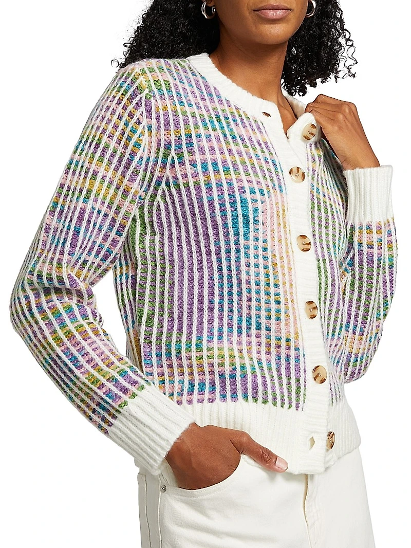 Space-Dyed Crewneck Cardigan
