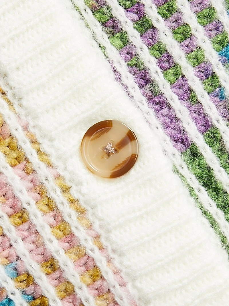 Space-Dyed Crewneck Cardigan