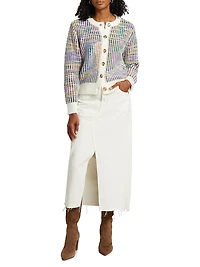 Space-Dyed Crewneck Cardigan