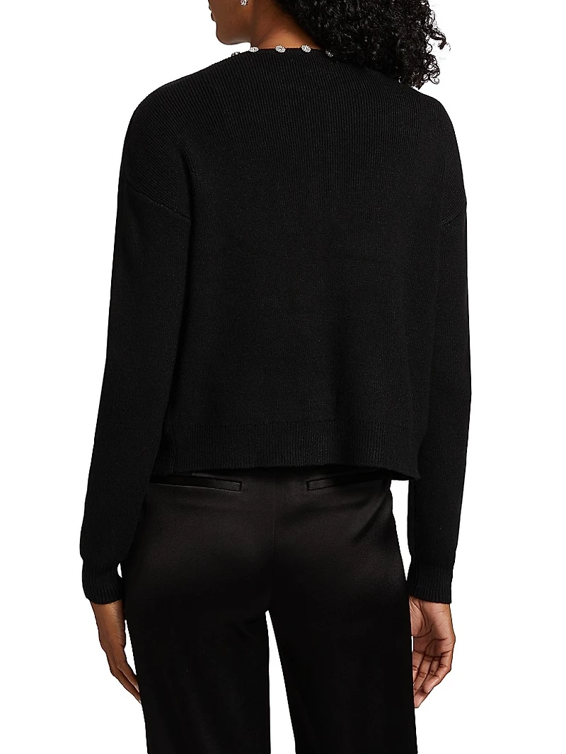 Embellished Crewneck Cardigan