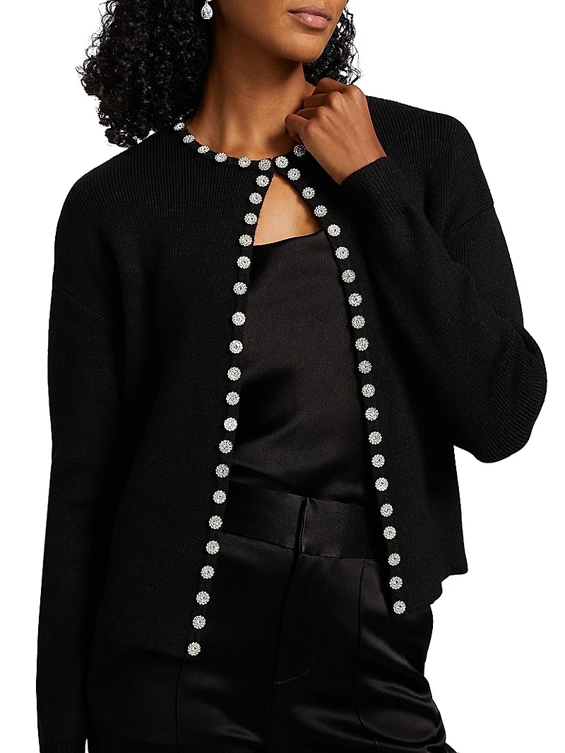 Embellished Crewneck Cardigan